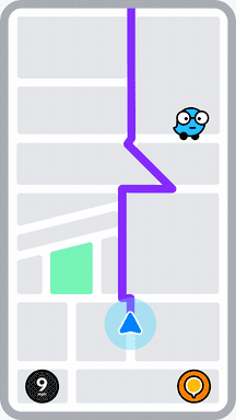 voorbeeld advertentieformat Waze met logo op de kaart